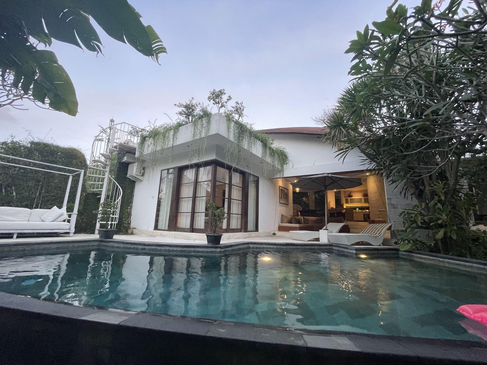 Bali villa at sunset