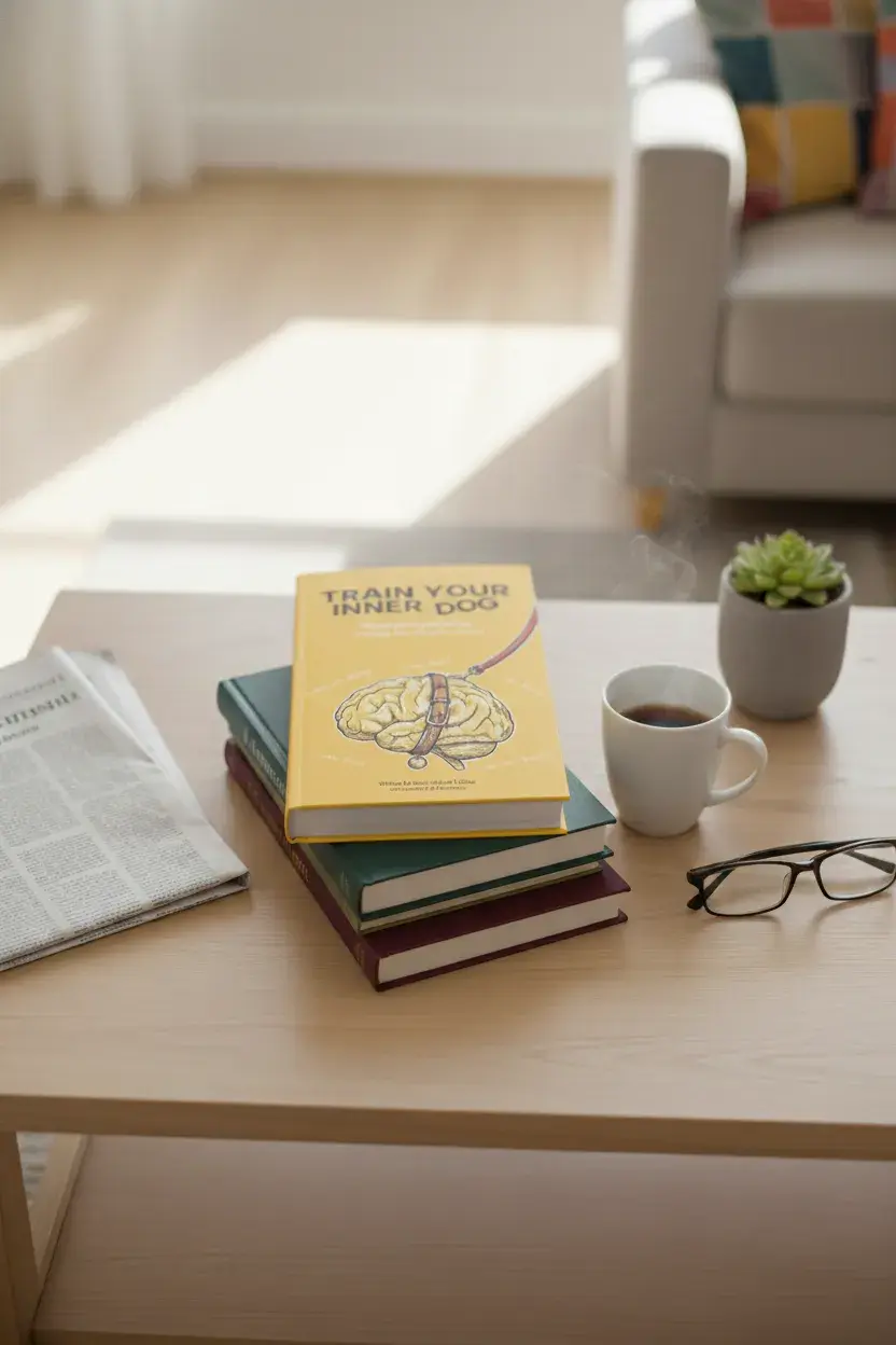 Train Your Inner Dog — Book on nightstand for evening reading