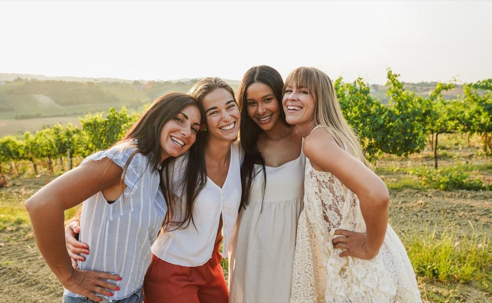 Group of friends having fun together — warmth, connection, togetherness