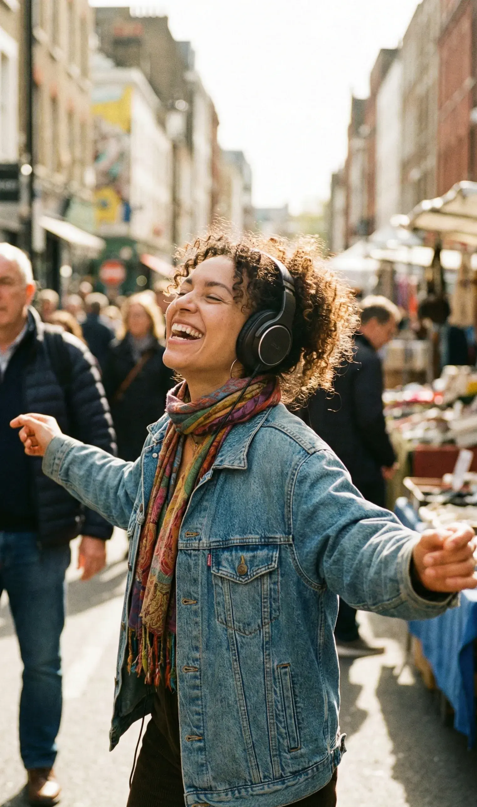 Happy woman with headphones