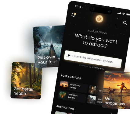 Innertune app interface showing affirmation categories